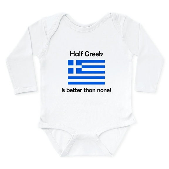 CafePress - Half Greek Body Suit - Long Sleeve Cotton Baby Bodysuit