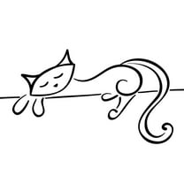 Art.com Silhouette Of A Lying Black Cat Art Print by Stellis, 36" x 24"