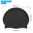 thumbnail image 2 of Gorra de natación de silicona Uxcell, gorra de natación impermeable antideslizante para adultos, negra, 2 piezas, 2 of 6
