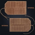 thumbnail image 2 of HNYG Tool Roll, 10 Pockets Tool Roll Up Pouch, Heavy Duty Waxed Canvas Tool Roll Bag, Chisel Wrench Spanner Tool Roll Organizer with Leather Rope, Brown, 2 of 8