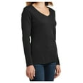 thumbnail image 4 of Womens Long Sleeve Fan Favorite Cotton/Polyester V-Neck Tee Jet Black 4X-Large, 4 of 7