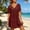 Red, variant on Womens Swimsuit Coverup Lace Crochet V Neck Bathing Suit Cover Up Dress Beach Cover Ups for Swimwear, Boho Floral Embroidered(Blue,S)