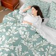 thumbnail image 3 of Erosebridal Natural Botanical Leaves 7-Piece Bedding Comforter Set,Beige Green King Bedding Sets For Teens,Reversible, 3 of 7