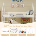 thumbnail image 4 of Leumius Twin Size Loft Bed,House Shape Metal Bed with Sturdy Frame, Space-Saving Design and Playhouse Style for Kids' Bedroom White, 4 of 9