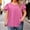 Pink, variant on WQNVRNR Womens Plus Size Shirts Cute- Puff Short Sleeve Casual Crew Loose Summer Tops Blouse Pink Size 2XL