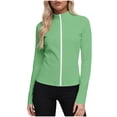thumbnail image 2 of Hilenly Women's Plus Size Workout Jackets Lightweight Zip Up Yoga Jacket Long Sleeve Athletic Slim Fit Shirt Sun Protection Clothing, 2 of 8