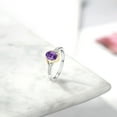 thumbnail image 4 of Gem Stone King 10K Yellow Gold and 925 Sterling Silver Purple Amethyst and White Lab Grown Diamond Engagement Ring for Women (0.83 Cttw, Available in Size 5, 6, 7, 8, 9), 4 of 4