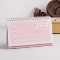 thumbnail image 4 of Desk Calendar 2026, Thick Paper Twin-Wire Binding Standing Flip Desk Calendar Portable 2026 Monthly Desktop Calendar for Daily Schedule Home Office Supplies, Pink, 4 of 9
