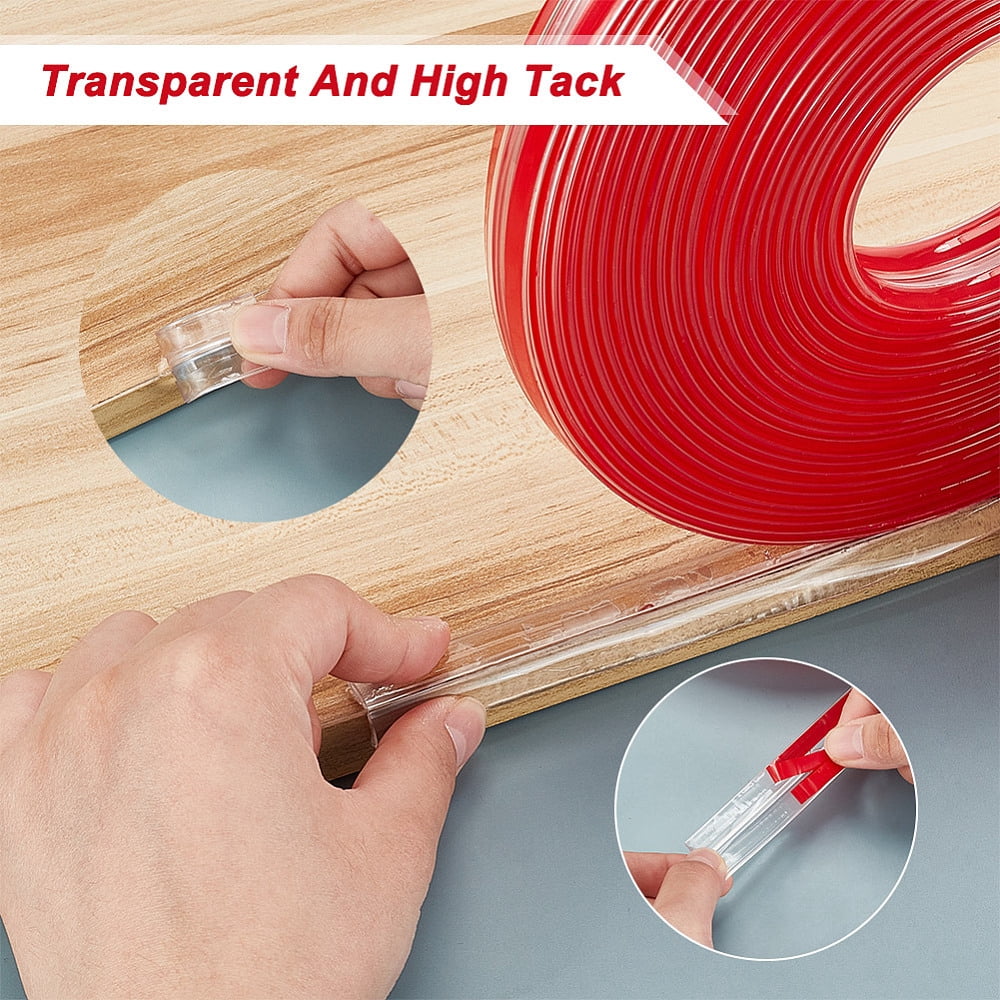 PVC Corner Protector Cnticollision Baby Table Corner Guards for Furniture Against Corners Red 20mm about 10m/roll