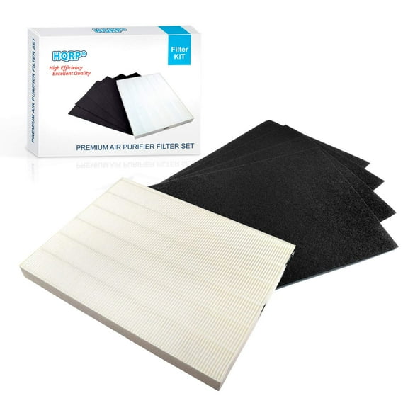 HQRP True HEPA   4 Carbon Filter Set fits Kenmore 85300 SA300 32.85300 PlasmaWave Air Cleaner Air Purifier, 118012-KM 118012 85301 32.85301 Replacement