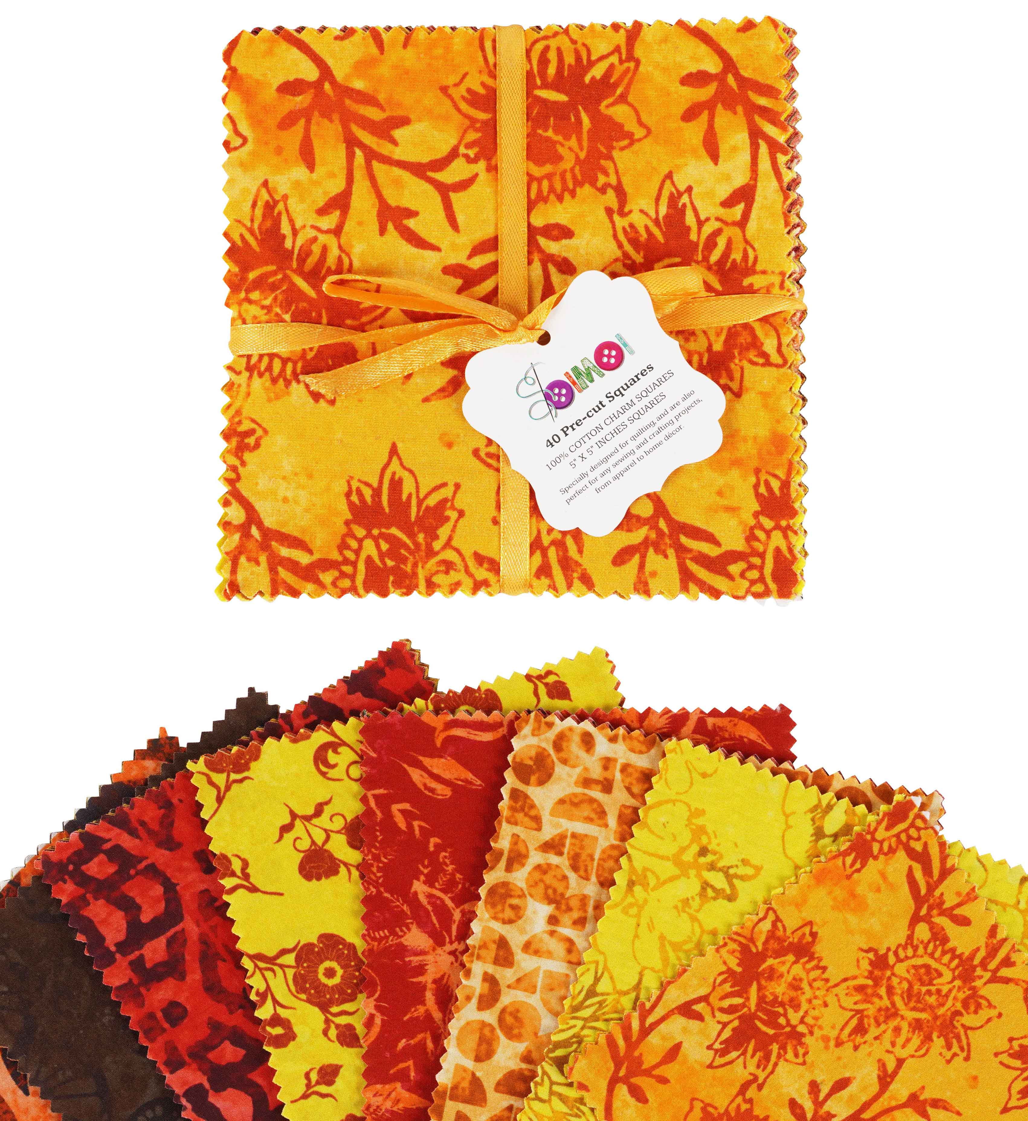 Soimoi Batik Print Precut 10-inch Cotton Fabric Quilting Squares