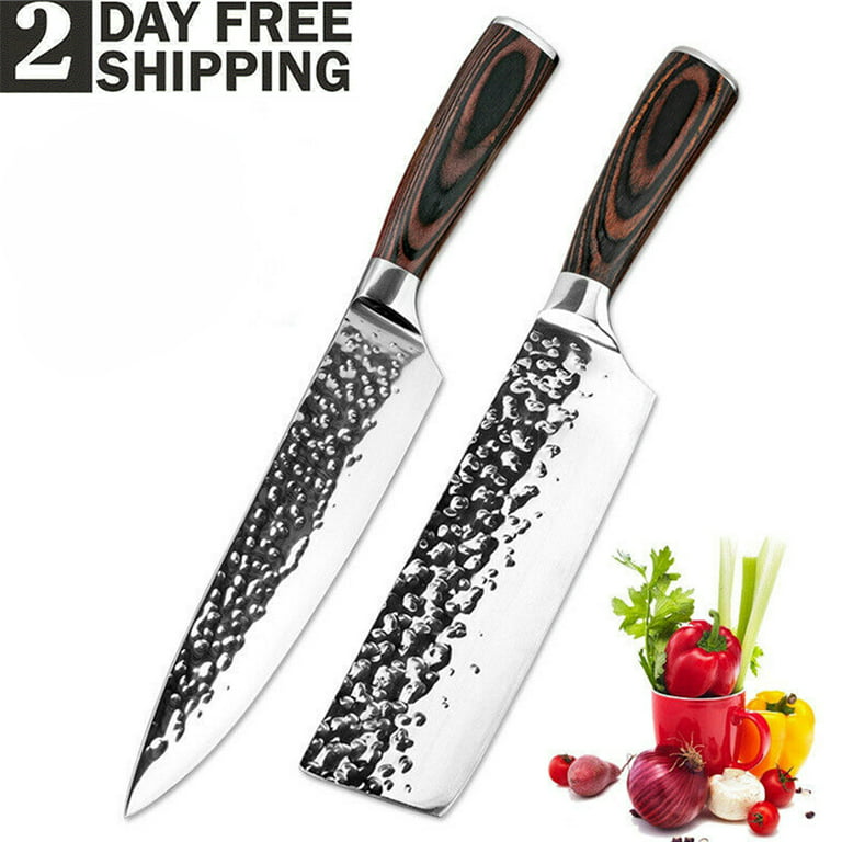 Meoto MV Stainless Steel Japanese Chef's Knife SET with Cute Oval Hygienic  Handle for Couple & Family