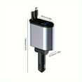 thumbnail image 4 of Retractable Car Charger 4in 1 Fast Car Phone Charger, Type C/IOS Car Charger Adapter with 2X Retractable Phone Charger Cables And 2X USB Ports for iPhone 15/14/13/12 Max, Samsung S24/S23, Smartphon, 4 of 10