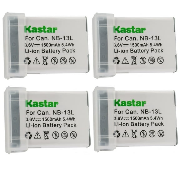 Kastar 4-Pack NB-13L Battery 3.6V 1500mAh Replacement for Canon PowerShot SX720 HS, PowerShot SX730 HS, PowerShot SX740 HS, G1 X Mark III, PowerShot G5 X, PowerShot G5 X II, PowerShot G7 X Camera