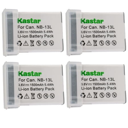 Kastar 4-Pack NB-13L Battery 3.6V 1500mAh Replacement for Canon PowerShot SX720 HS PowerShot SX730 HS PowerShot SX740 HS G1 X Mark III PowerShot G5 X PowerShot G5 X II PowerShot G7 X Camera