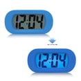 thumbnail image 3 of transemion LED Alarm Clock with Snooze Night Light Table Bedside Alarms Silicone Shell LCD Screen Bell Home Travel Office Dorm Blue, 3 of 9