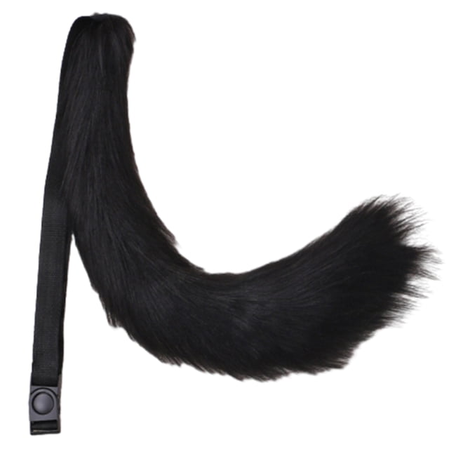 Visland Cosplay Fake Fox Tail Soft Fuzzy Plush Solid Color Adjustable Waist Circumference Elastic Band Performance Club Dance Paty Costumes Prop Artificial Tail