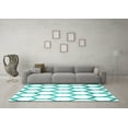 thumbnail image 3 of Ahgly Company Machine Washable Indoor Rectangle Trellis Turquoise Blue Contemporary Area Rugs, 7' x 10', 3 of 4