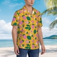 thumbnail image 3 of Gaeub Strawberry Print Men's Hawaiian Shirt,Button Down Short Sleeves Shirts,Tropical Beach Casual Button Down Shirts,Small, 3 of 7