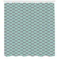thumbnail image 3 of Ambesonne Plaid Shower Curtain, Bicolor Checkered Retro, 69"Wx84"L, Dark Brown Seafoam White, 3 of 3