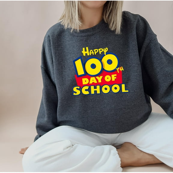 KiraKira Happy 100th Day of School Toy Cartoon Shirt for Teachers or Students