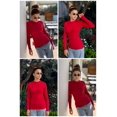 thumbnail image 4 of Oudiya Girls Half Turtleneck Long Sleeve Sweater Tops Knit Slim Fit Pullover Blouse for Kids 6-14Y, 4 of 6