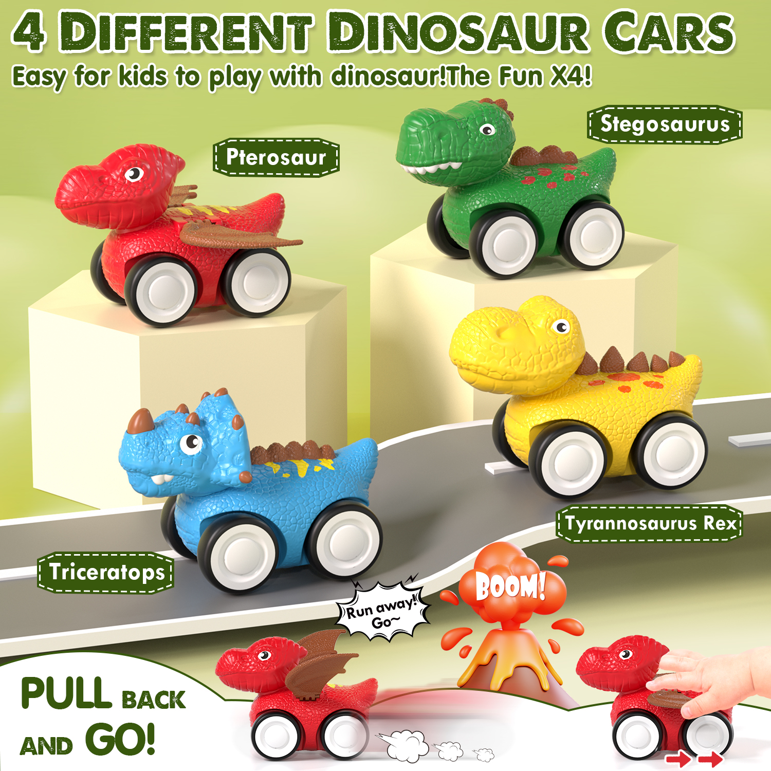 KWANITHINK 5-in-1 Dinosaur Carrier Truck Toy Set photo 2