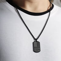 APSVO Black Dog Tag Necklaces for Men