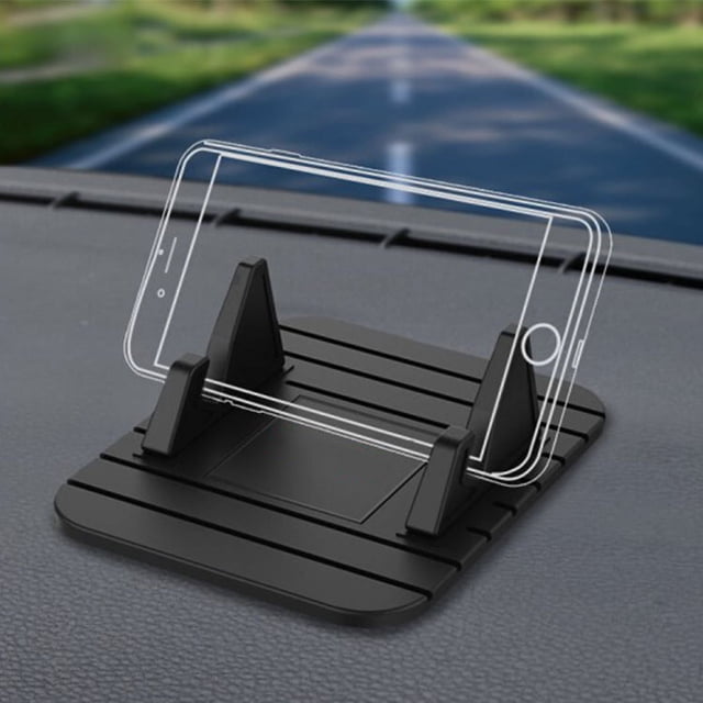 Soporte de teléfono para coche, de silicona antideslizante, color negro, para teléfonos de hasta 7 pulgadas.