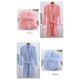 thumbnail image 4 of Jumpingount Ropa de dormir Hotel Toalla de baño grande lavable Pareja Albornoz largo Ligero Transpirable Agradable a la piel Camisón Pijama cálido Pijama Azul Jumpingount AP012963-03, 4 of 6