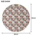 thumbnail image 6 of Lightgray Highland Cow Flower Pattern Round Tablecloth 60"x60",Wrinkle Wipeable Table Cloth for Kitchen Dining Room Picnic Patio Party, 6 of 6