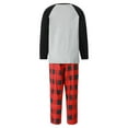 thumbnail image 5 of Matching Family Christmas Pajamas, Long Sleeve Letter Elk Raglan Tops + Plaid Pants Set Family Matching Pajamas Set, 5 of 10
