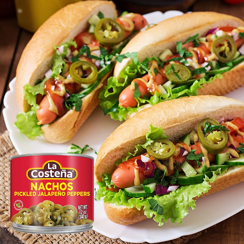 La Costeña Whole Jalapeño Peppers, Pickled Green Hot Jalapeños, 12 oz Can (Pack of 16)