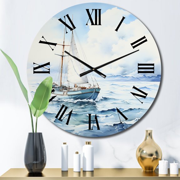Designart "The Vastness Seascapes Capture wall art I" Nautical & Beach Oversized Wall Clock