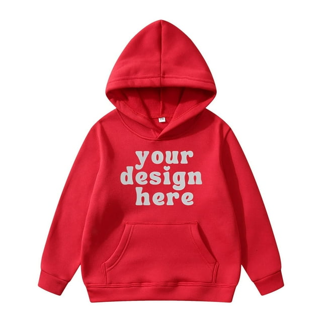 MIASHUI Girls Sweatshirt Tops Christmas Letters Print Children's Casual Hooded Pullover,Red,8-10 Years