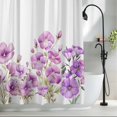 thumbnail image 2 of Purple Morning Glory Flower Fabric Shower Curtain Floral Branch Leaves Washable Shower Curtains for Bathroom, Waterproof Bath Curtain with Hooks Home Decor 36x72in, 2 of 8