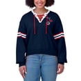 thumbnail image 4 of Women's WEAR by Erin Andrews Navy  New England Patriots Lace-Up Sweater, 4 of 4