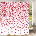 thumbnail image 3 of Valentines Day Shower Curtain, Valentines Day Falling Red Hearts Watercolor Falling Red Heart Bathroom Curtain Sets, Fabric Shower Curtain Hooks Include (69X70), 3 of 6