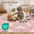 thumbnail image 4 of ODIKA Pink Vine Geometric Lattice Vintage Flower Clusters Shack for Living Room, Under Sectional, Family , Non-Slip Flatwoven, 4 of 7