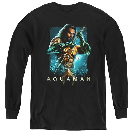 Aquaman Movie - Trident - Youth Long Sleeve Shirt - Large