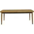 thumbnail image 3 of Natural Sheesham Wood Dining Table for 6, Mid-Century Modern Kitchen Table with Geometric Apron, Natural Wood Grain Finish, 3 of 9