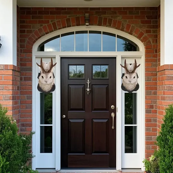 1PC Easter Bunny Wall Decor, Animal Head Wall Decor, Animals Wall Art, Resin Deer Head Animal Wall Mount For Room Decor, New Year Eve Party Supplies