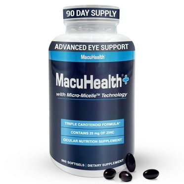 MacuHealth Plus  Vitamins for Adults - Total Vision Care with AREDS2 Based Formula, Lutein, Zeaxanthin & Meso-Zeaxanthin, Total Vision Care, Vision Vitamins - 90 Days Supply