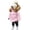 Pink, variant on Little Girls Winter Coat with Faux Fur Collar Thicken Puffer Jacket Removable Hood Toddler Baby Padded Down Coat