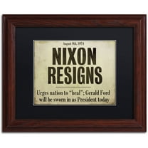 Trademark Fine Art "Nixon" Canvas Art by Color Bakery Black Matte, Wood Frame