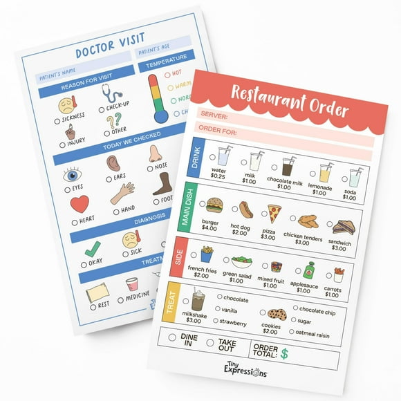 Bloc de notas Tiny Expressions para niños, juego de simulación, 4 x 6, 80 hojas