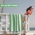 thumbnail image 4 of Toalla HENBAY de microfibra extragrande 90x180 cm con rayas verdes, 4 of 7