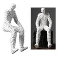 thumbnail image 4 of Mosaico Escultura Creativa Resina Figurilla jes s Artesanías Adornos Estatuas pixeladas Decoración para hogar Coleccion White Sit BLESIY Figura pensador abstracto, 4 of 8