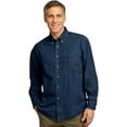 thumbnail image 2 of Port & Company Long Sleeve Denim Shirt, Ink Blue S, 2 of 6