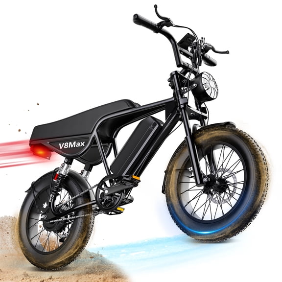 Electric Dirt Bike for Adults,1500W Electric Motorcycle 28MPH 48V 20Ah Battery,60Miles Electric Bike,20" Fat Tire Ebike,Dual Hydraulic Brakes Mountain Bike,Full Suspension,UL2849